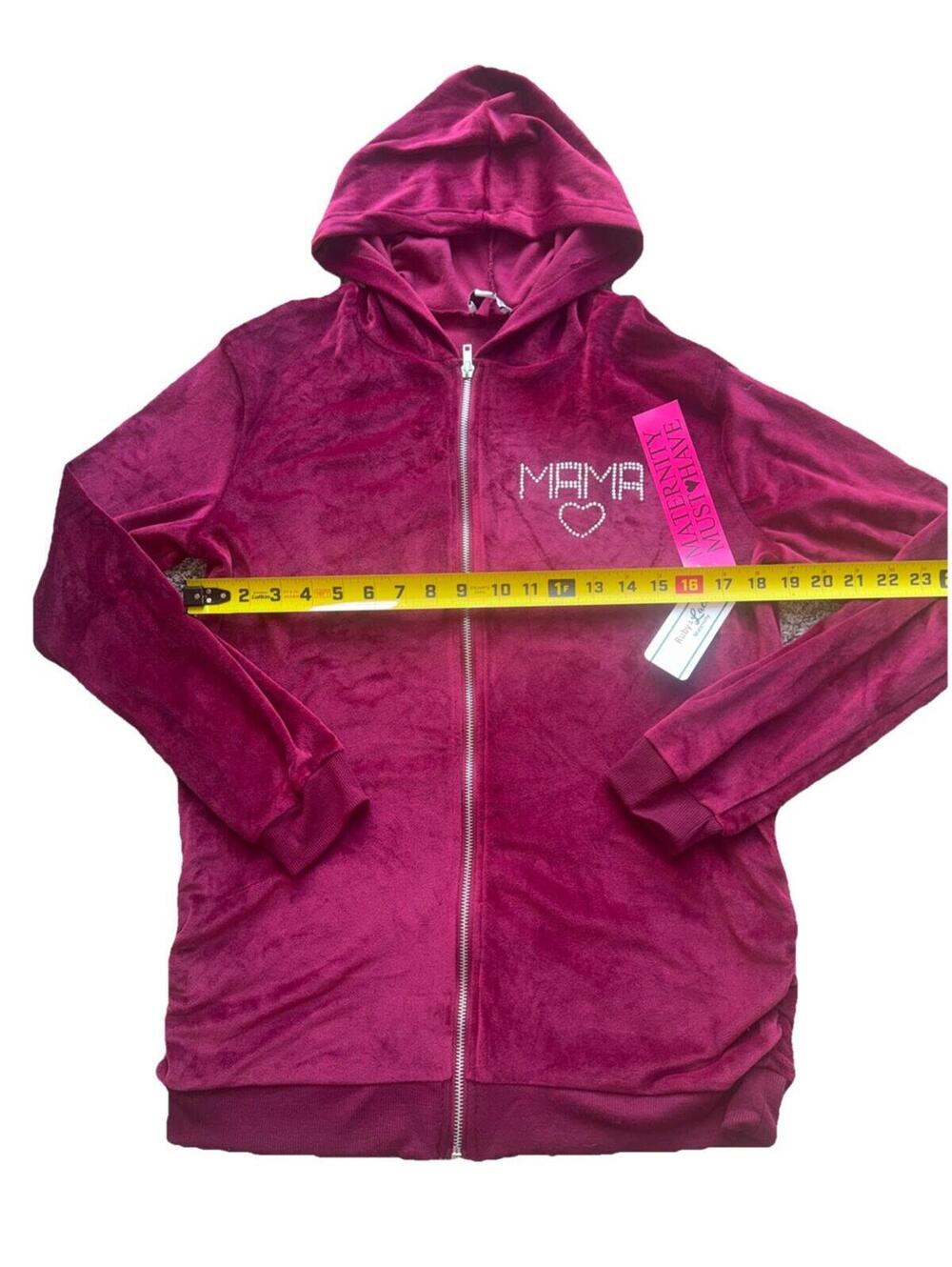 Ruby & Lace Maternity Velour Zip Hoodie Mama Size Small New - Picture 3 of 4